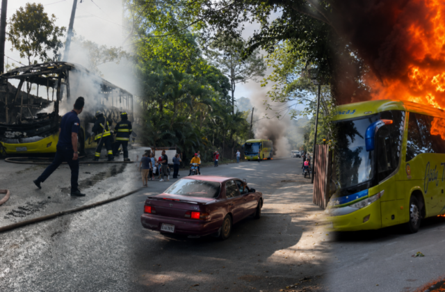 Nueve personas resultan heridas tras incendiarse autobús de Caribe Tours en Jarabacoa