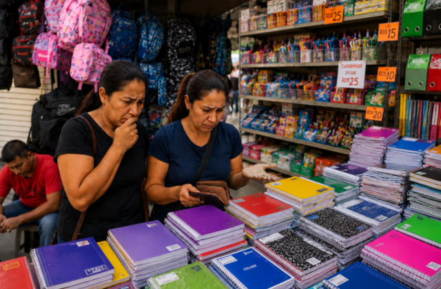 Ventas de útiles escolares avanzan con lentitud a semanas del regreso a clases