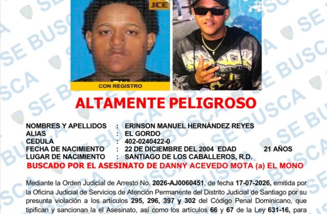 PN exhorta a “El Gordo”, acusado de homicidio, entregarse por las vías pertinentes