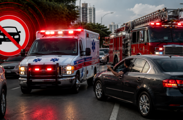 ¡Cuidado! Obstruir vehículos de emergencia se castigará hasta con tres años de prisión