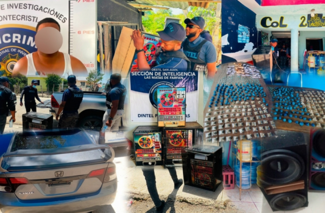 PN reporta detenidos y ocupación de armas, drogas y tragamonedas en varias provincias