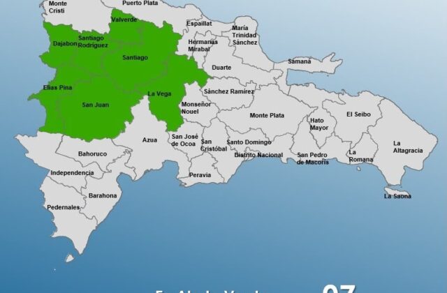 COE disminuye a siete las provincias en alerta verde por vaguada