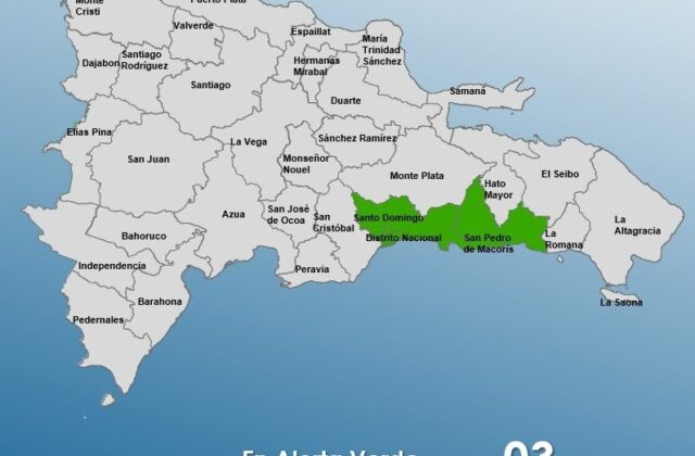 Santo Domingo, DN y San Pedro de Macorís en alerta verde por vaguada