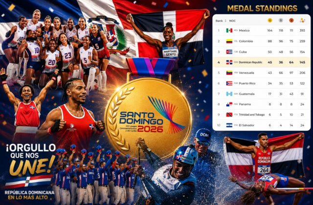 RD queda hasta el momento con 145 medallas; sube a la 4ta posición en SD 2026