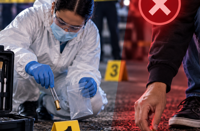 ¿Quién puede levantar evidencias en una escena del crimen y qué pasa si alguien las manipula?