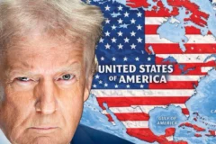 Trump publica un mapa en el que la bandera estadounidense cubre México, el Caribe y Canadá