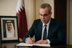 Presidente Abinader firma libro de condolencias por el fallecimiento de su alteza, el Emir Padre Sheikh Hamad Bin Khalifa Al Thani - Presidencia de la República Dominicana
