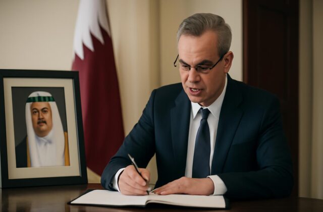 Presidente Abinader firma libro de condolencias por el fallecimiento de su alteza, el Emir Padre Sheikh Hamad Bin Khalifa Al Thani - Presidencia de la República Dominicana