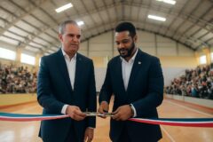 Presidente Abinader y ministro Cruz entregan multiuso Dante Lemonier en Los Alcarrizos