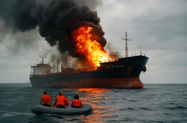 Un petrolero con destino a Ucrania fue alcanzado por un dron y se incendió en el mar Negro