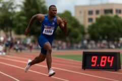 Ronal Longa gana los 100 metros del Félix Sánchez Classic con 9.84 segundos en Santo Domingo, República Dominicana - Infobae