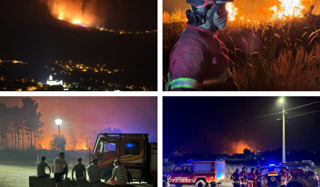 Tres bomberos con heridas graves y viviendas evacuadas en Portugal por los incendios
