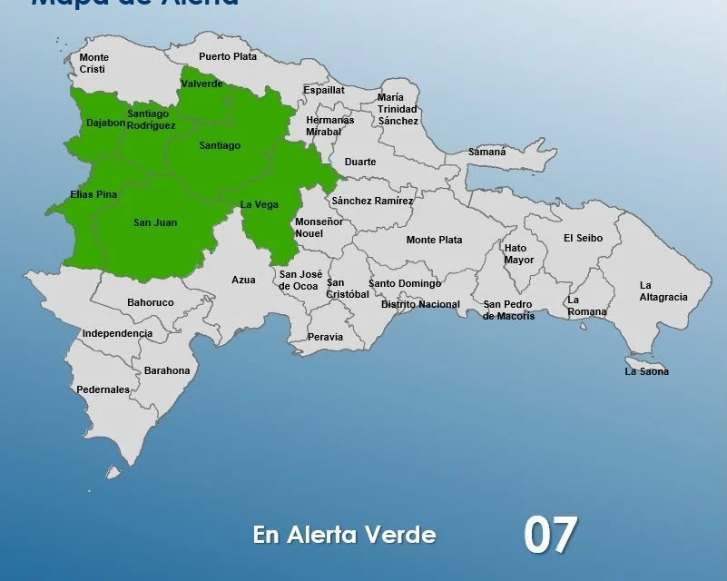COE disminuye a siete las provincias en alerta verde por vaguada
