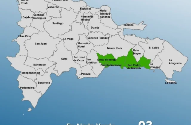 Santo Domingo, DN y San Pedro de Macorís en alerta verde por vaguada