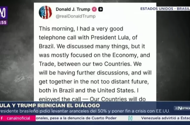 Lula critica los últimos aranceles de EE.UU. durante una llamada telefónica con Trump