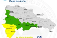 El COE coloca 04 provincia en alerta amarilla y mantiene 08 provincias y el Distrito Nacional en alerta verde